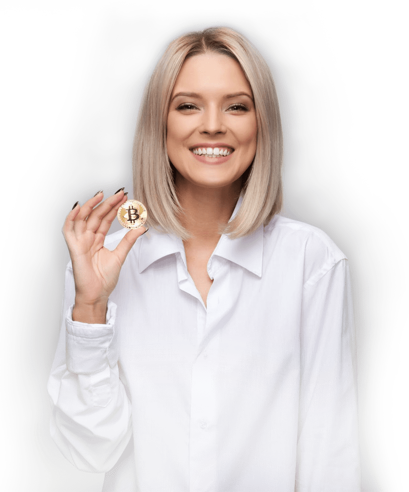 Girl Holding Bitcoin